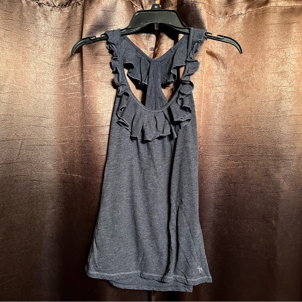 Navy Blue Abercrombie Ruffle Tank